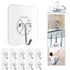 10-pack Self Adhesive Hooks, Towel Hangers Transparent