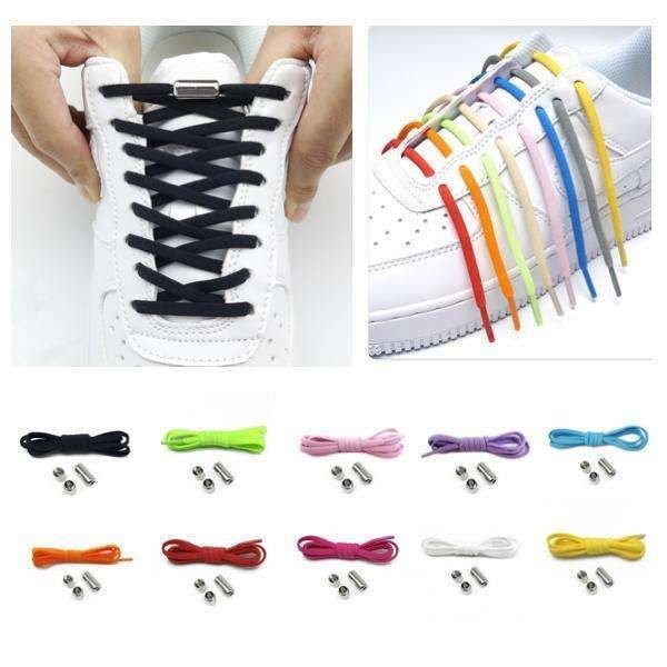 Elastic Shoelaces 1 pair, One size, Dark blue - No-Tie Design