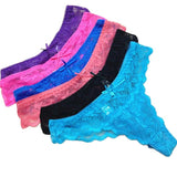 12-pack Thong Lace Panties in 6 Colors, S