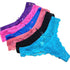 12-Pack Thong Lace Panties, 6 Colors, XS