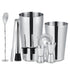 10-piece stainless steel cocktail set with 700ml shaker, bar accessories, silver