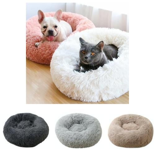60cm Fluffy Dog Bed Cat Bed, Dark Grey