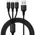 3-in-1 Charging Cable Micro USB Lightning Type-C, Black