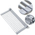 Foldable Stainless Steel Dish Rack, Silver
