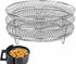 3pcs Air Fryer Basket Rack Stainless Steel Compartment, silver