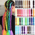 Gradient reggae braids, 6 giant braids in black color