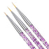 3pcs Nail Art Brushes, Pink