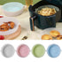 2-Pack Air Fryer Silicone Pot and Oven Baking Tray, Green, Compatible with Most Air Fryers