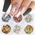 6pcs multi-color nail glitter decorations