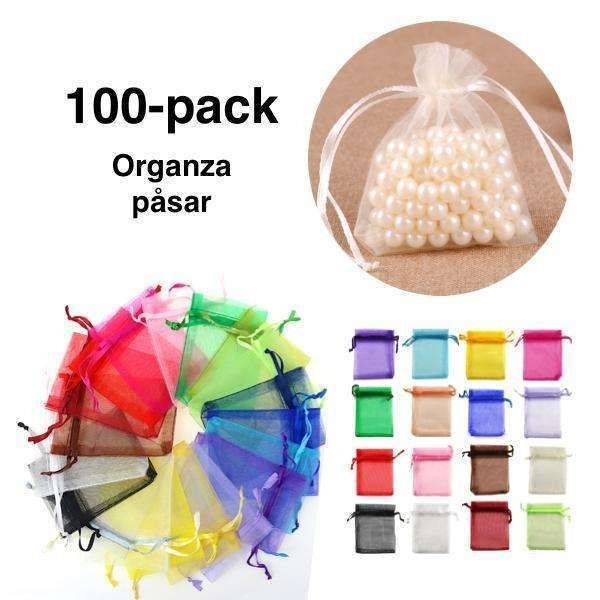 100pcs Purple Organza Bags, 9 x 7cm Hand-sewn