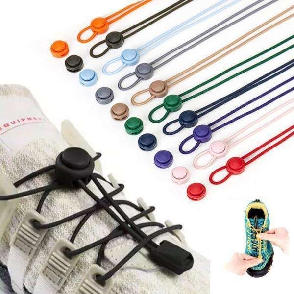 2 Pairs Elastic Shoelaces No Tie Shoelaces Neon Green, Solid Color