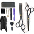 Hairdressing set 9-piece with scissors, thinning scissors, comb and hair divider, Black