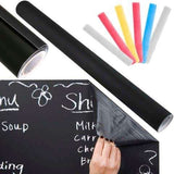 Reusable Self-Adhesive Chalk Poster with Crayons, Black