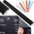 Reusable Self-Adhesive Chalk Poster with Crayons, Black