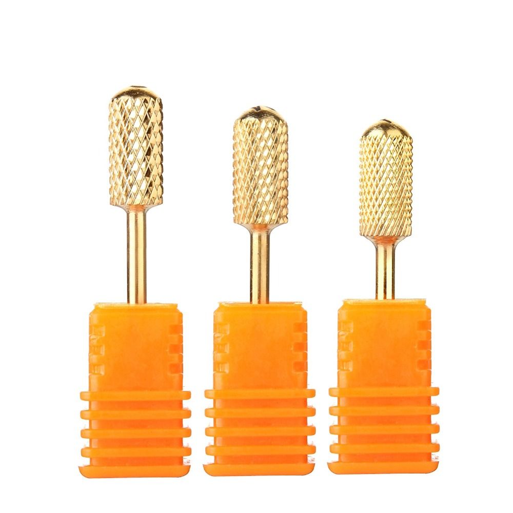 Electric file bits, medium grit rounded gold, compatible with most electric files
