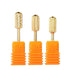Electric file bits, 3 sizes, rounded fin grit gold drill bits