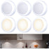 6 Pack Battery Operated Touch LED Spotlights Warm White for Cabinet Wardrobe Kitchen Furniture
