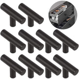 10 Pack Black Stainless Steel Kitchen Cabinet Door Handles, 50mm Hole Spacing