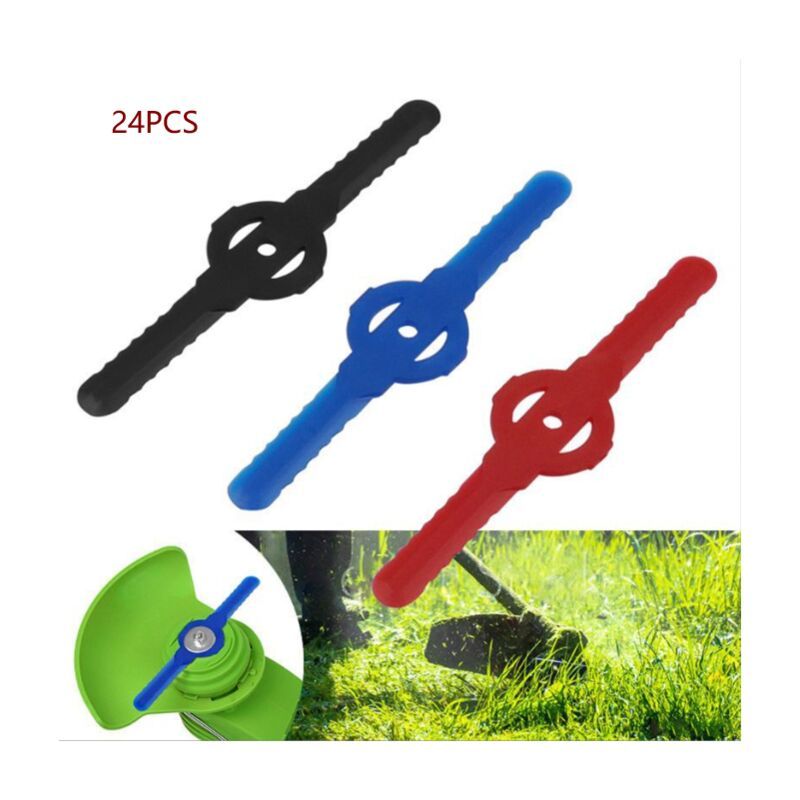 24 Pack Red Plastic Strimmer Knives Replacement Blades for Cordless String Trimmer