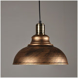 2 Pack Industrial Vintage E27 Pendant Light Copper Rust Ceiling Lamp Shade, 29cm Diameter