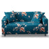 3 Seater Stretch Sofa Cover with Armrests Elastic Furniture Protector Blue Flower