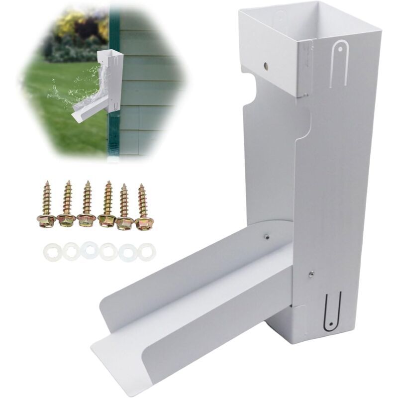 Rainwater Catcher Compatible with Standard White Downspout, 34 Inch