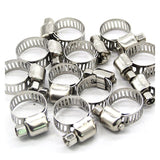 Adjustable Stainless Steel Hose Clamps for Fuel Lines Rubber Pipes and Fixed Clips, 13 to 19mm