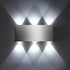 LED Wall Light 18W Indoor Square Aluminum Up Down Lamp Cool White for Bedroom Office Hallway
