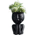 Creative Nordic Face Vase Black Abstract Flower Pot for Succulents and Indoor Plants