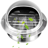 Round Stainless Steel Ventilation Grille with Anti Insect Slats for Exterior Wall Bathroom Kitchen, 150mm