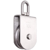 M100 Single Pulley Roller 304 Stainless Steel Heavy Duty Swivel Lifting Rope Block, 1000kg Load