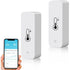 2 Pack WiFi Smart Thermometer Mini Digital Temperature Humidity Sensor Compatible with Alexa and Google Home
