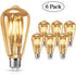 6 Pack E27 LED Edison Bulbs 4W Warm Light Vintage Antique Bulbs for Home Cafe Bar