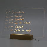 Luminous Transparent Acrylic Writing Board Clear Memo Message Frame Office Decoration, 30 x 20cm