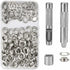 100 Pack Metal Grommet Eyelet Kit with Tools for Canvas Tarpaulin Tent Repair Silver, 14mm