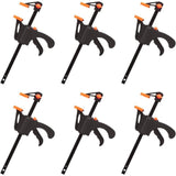 6 Pack F Shaped Clamps, Clamp with Tightening, Hand Tools for Carpentry, Wooden Door, 4inch