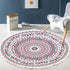 Rug Living Room Round Rug Cotton Hand Woven Mandala Pattern Bohemian Vintage Style Rug with Tassels Machine Washable Hallway Living Room Coffee