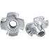 50 Pieces T Nuts 4 Prong Zinc Plated Steel for Woodworking Furniture, M5