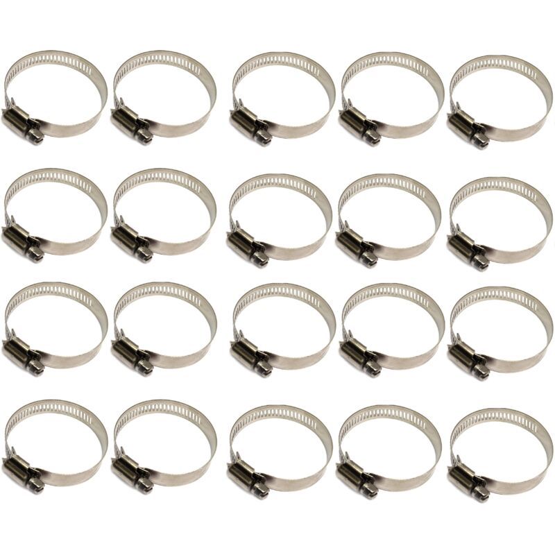 20 Pieces Pipe Clamp, Adjustable Pipe Clamp 100, 304 Stainless Steel Hose Clamp, Metal Hose Clamp, for Pipe, Home Gas, Family Water Pipe, Cable, 120mm