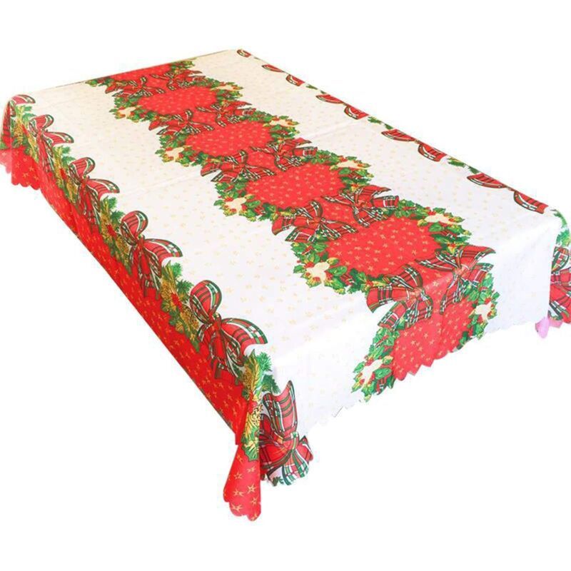 Tablecloth for Christmas Rectangular Polyester Stain Resistant Tablecloth Christmas Red Tablecloths Stain Resistant Table Protector for Parties