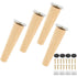 4 Pack Solid Wood Sofa Legs, Furniture Feet for TV Cabinet Bed Reliable, Replacement Wooden Sofa Legs with Non Slip Mat and Mounting Plate and Screws