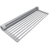 Sink Drainer Basket Roll Up Heat Resistant Dishwasher Shelf with 19 Tubes, Gray, 33 x 45 x 1cm