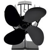 Fireplace and Stove Accessory, 6 Blades Wood Stove Fan, Stove Fan with Thermometer, Heat Powered Fireplace Fan for Wood Fireplace Gas Log Gas Stove