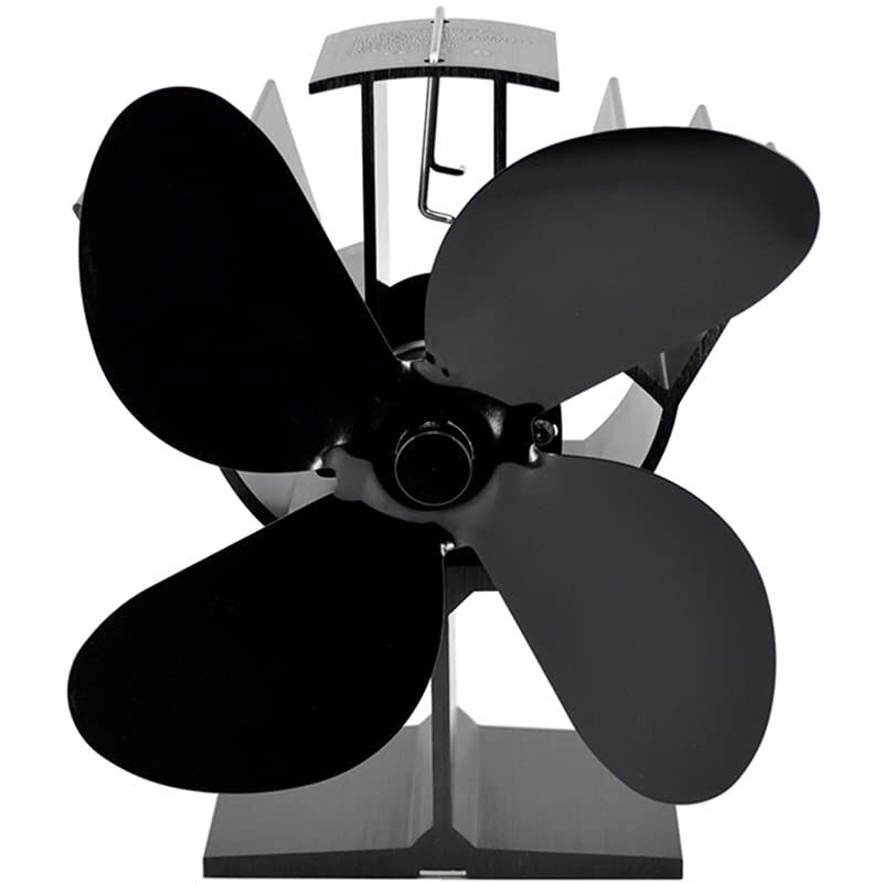Fireplace and Stove Accessory, 6 Blades Wood Stove Fan, Stove Fan with Thermometer, Heat Powered Fireplace Fan for Wood Fireplace Gas Log Gas Stove