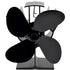 Fireplace and Stove Accessory, 6 Blades Wood Stove Fan, Stove Fan with Thermometer, Heat Powered Fireplace Fan for Wood Fireplace Gas Log Gas Stove