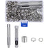 123 Pieces Eyelet Sets Grommets Metal Grommets Kit with Storage Box for Canvas Tarpaulin Tent Curtains Repair, 10mm