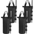 4 Pack Heavy Duty Weight Bags Double Stitched Leg Weights for Pop up Awning Tent Weighted Feet Sandbag Outdoor Bag Black, Round, Black, 15 x 49cm