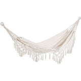 Portable Travel Hammock Bohemian Chic Style Hammock Canvas Total Dimensions 2.88L X 1.5l M Cotton Polyester Beige