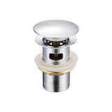 Basin Drain with Overflow Hole Stainless Steel Lid, Stainless Steel Body, Copper Nut, Copper Movement