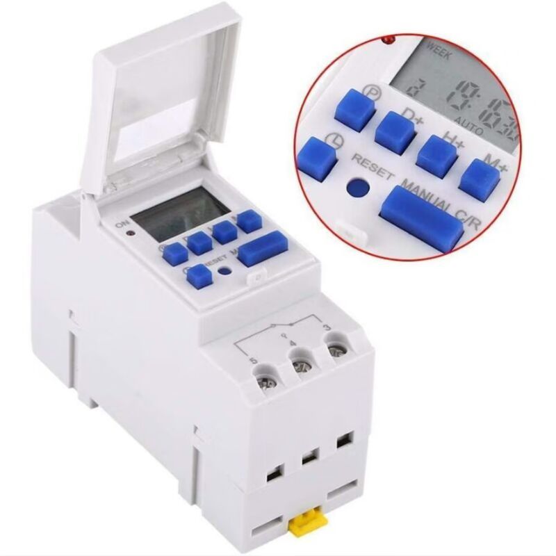 Programmable Digital Timer, Digital Timer, LCD Display, Weekly Digital Timer with Programming, DIN Rail Programmable Digital Timer, 220V